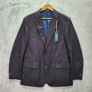 Tommy Hilfiger‎ Conrad Sport Coat Mens 38R 38 Regular Purple Plaid TH Flex $295
